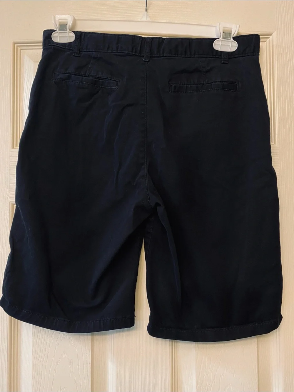 Boys’ black flat front dress shorts